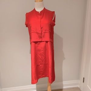 Madewell 100% silk red dress